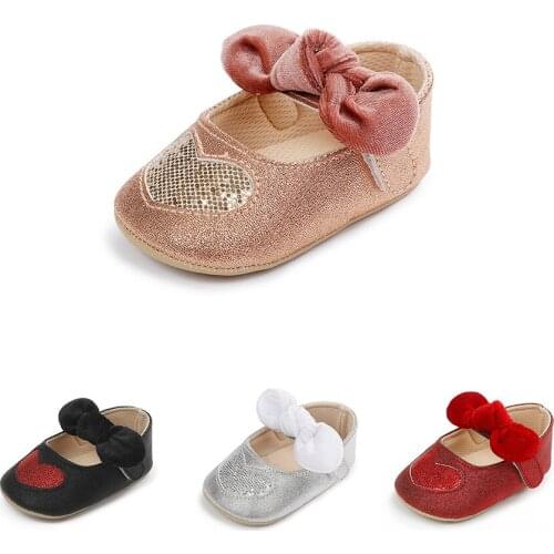 Newborn baby girl shoes Rubber-soled non-slip All-match dress princess Indoor shoes pre-step toddler shoes