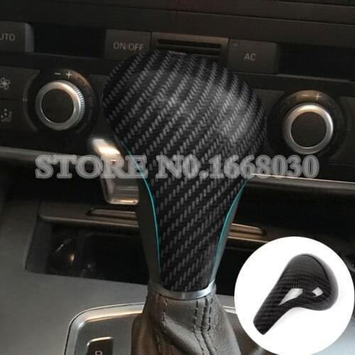Carbon Fiber Center Console Gear Shift Knob Trim Cover For Audi A5 S5 2008-2016 1pcs Car Decoration Car Accesories Interior