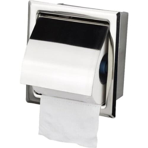 Paper Holders Modern Wall Mount 304 Stainless Steel Bathroom Toilet Paper Holder WC Roll Paper Tissue Box