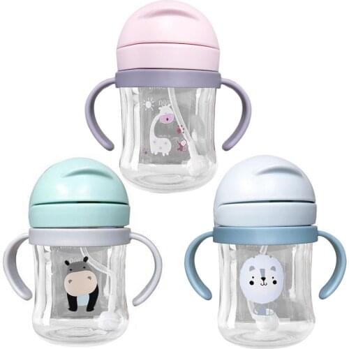 Children Portable Weighted Straw Cup With Handle Leakproof Water Bottle Prevent Choking Water Kettle For Kids