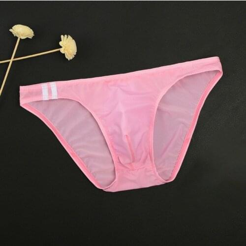 Mens Sexy Breathable Underwear See Through Briefs Low Rise Lingerie Underpants High Quality Soft Comfortable Low Waist Lingerie