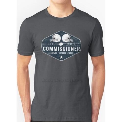 Fantasy Football Commish Commissioner T Shirt For Fantasy Football League Draft - Grunge Vintage Sleeve Short T Shirt