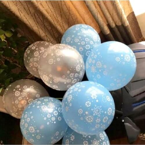 KAMMIZAD 12inch snowflake latex balloons Christmas happy birthday party decorations Transparent globos winter Supplies Kids Toy