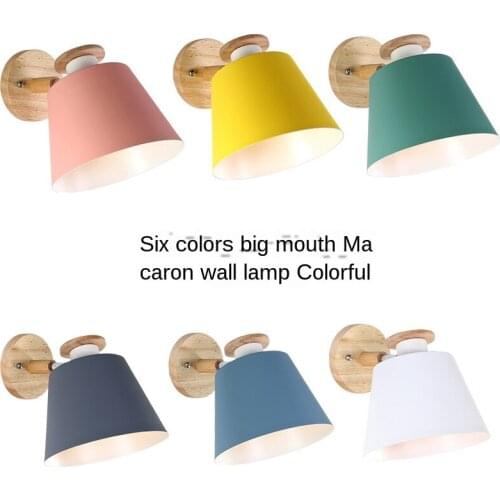 Nordic style modern minimalist creative lamp color bedroom bedside lamp living room study balcony LED wall lamp