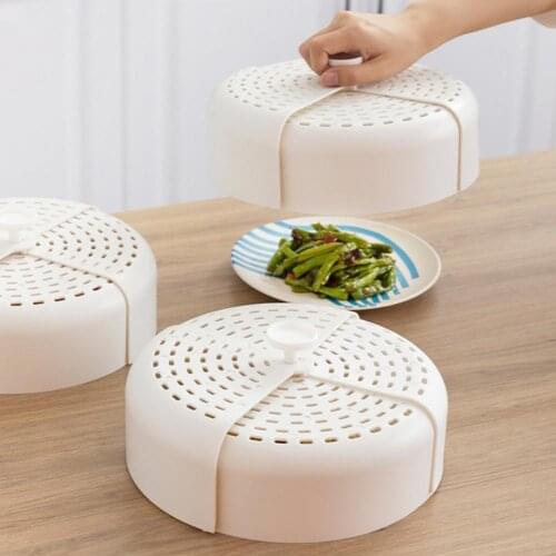Food Cover Anti-mosquito insect Foldable Plastic Breathable Storage Hollow Plate Lid for Kitchen