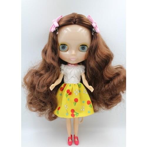 Free Shipping Transparent RBL-343T DIY Nude Blyth doll birthday gift for girl 4 colour big eyes with beautiful Hair cute toy