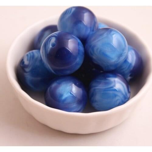 Kwoi vita AAA Quality 100pcs/lot 20mm Colorful Resin Pearlescent blue Beads Chunky Acrylic beaded for jewelry making