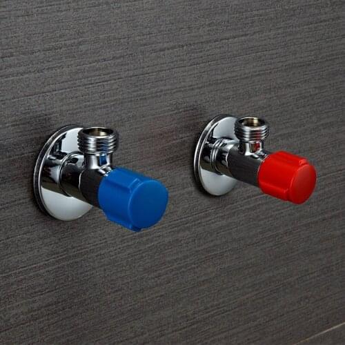 Brass Angle Valve Thickening Hot and Cold Water Faucet Triangle Valve with Red and Blue Logo Water Heater Inlet and Outlet Valve
