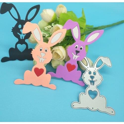Cute rabbit metal cutting mold, used for DIY scrapbooking, card making, photo album decoration, embossing crafts