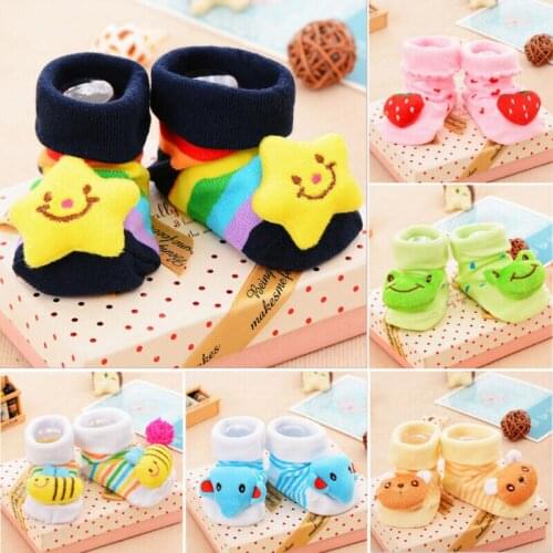 CUTE Newborn Slipper Shoes Boots Anti-slip Socks Cartoon for Baby Girl Boy 0-12Months