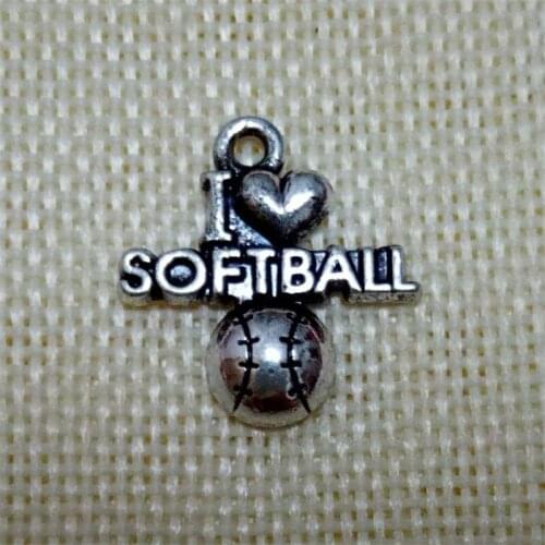 Fashion I love BASEBALL metal charms