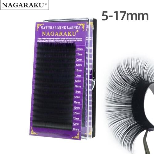 NAGARAKU 16mm Faux mink individual eyelash extension cilia lashes extension for professionals soft mink eyelash extension