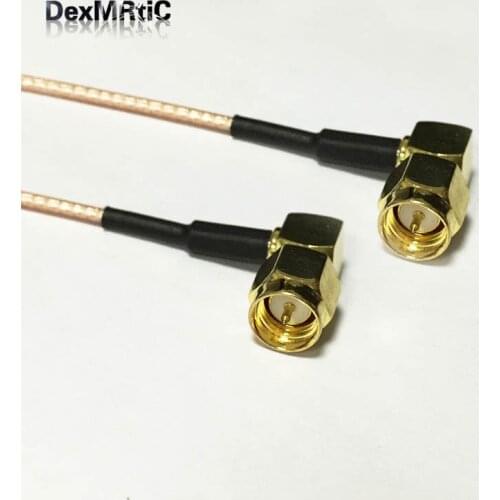 New SMA Male Plug Right Angle Switch SMA Male 90-degree Pigtail Cable RG178 Wholesale 15CM 6" Adapter for WIFI Wireless