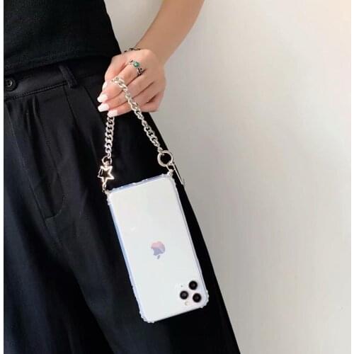 Novelty Impact Metal Charm Clear Phone Case For iPhone11 XSMAX 78PLUS SE2020 Cover XR Capa Skinny Shell Body Protection