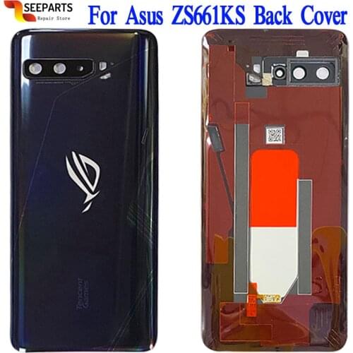 Original For ASUS Battery Cover Case ROG Phone 3 ZS661KS Rear Door Back Housing Repair Case Plastic Replace Parts I003D Glass