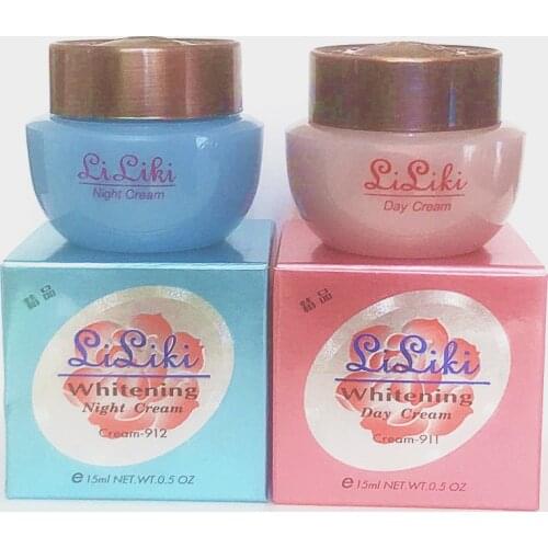 Original New Liliki Whitening Cream Set Remove freckle Anti dark skin Whitening(day cream+night cream and Cleaner)