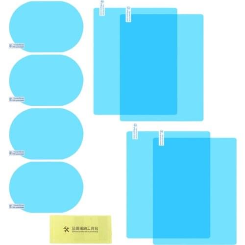 8 Pcs Car Rear View Mirror Rainproof Film Anti-Fog Clear Protective Sticker Anti-Scratch Waterproof Mirror Window Film for W91F