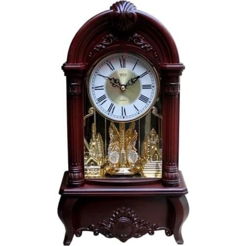 Luxury Pendulum Wall Clock Large Retro Desk Clocks American Reloj De Pared Farmhouse Decor Alarm Clock Wooden Antique Style