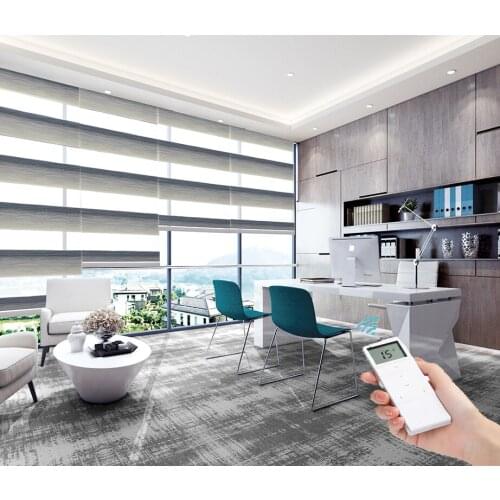 Gradient Electric Zebra Blinds Ombre Roller Blinds Zebra Shade Remote Control Day Night for Windows Office Home Customized