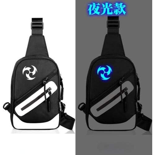 Genshin Impact Game KLEE Cosplay Phone Bag Eye of God Water Wind Thunder Fire Rock Ice Element Luminous Single Shoulder Backpack