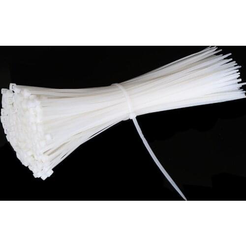 Self-Locking Nylon Cable Ties 100pcs/bag white Zip wraps strap nylon cable 5X200 plastic nylon cable tie
