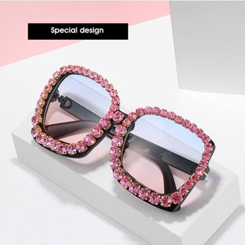 Gafas De Sol Mujer Luxury Rhinestone Square Sunglasses Women Fashion Outdoor Oversized Shades Uv400 Sunglasses Очки Декоративные