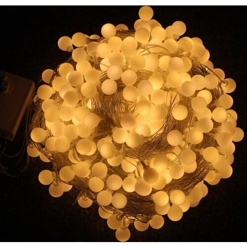 AC220V 10/100M Led Ball String Fairy Garland Waterproof Outdoor Lamp Xmas Holiday Wedding Party Home Decoration Festoon Lights