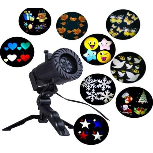 Led Christmas outdoor 12 pattern film film projection light snowflake film projection lamp lawn laser light