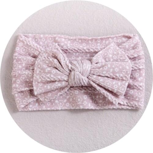 Cable Knit Ribbed Headbands Baby Headband For Children Elastic Hairband Print Bows Turban Headwrap Baby Girl Hair Accessories