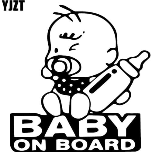 YJZT 15.4X16.2CM BABY ON BOARD Lovely Cartoon Car Sticker Creative Window Decor Decals Car Accessories C25-0011