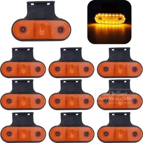 1/2/4/6/8/10x 12V 24V 20LED Yellow Car Truck Side Marker Light Rear Clearance Lamps Tail Lights For RV Trailer Lorry Pickup Boat