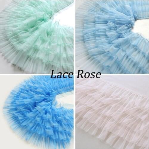2M Good Quality Soft Ruffles Chiffon Lace Trim For Baby Dress Mesh Lace Diy Doll Skirt Lace Fabric Sew On Garment Accessories