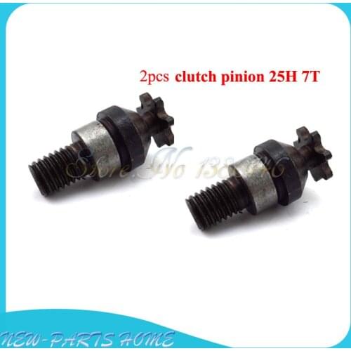 2pcs 25H 7T Front Sprocket Clutch Pinion Drum Gear Box 7 tooth For 2 stroke 47cc 49cc Pocket Bike Minimoto Mini Atv Quad