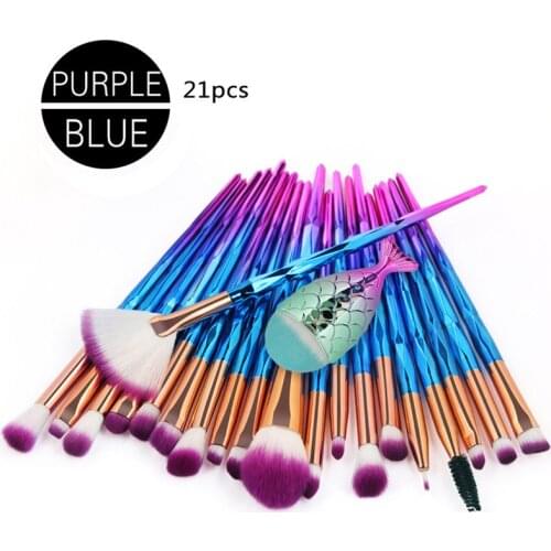 21Pcs Diamond Makeup Brushes Set Powder Foundation Blush Blending Eye shadow Lip Cosmetic Beauty Make Up Brush pincel maquiagem