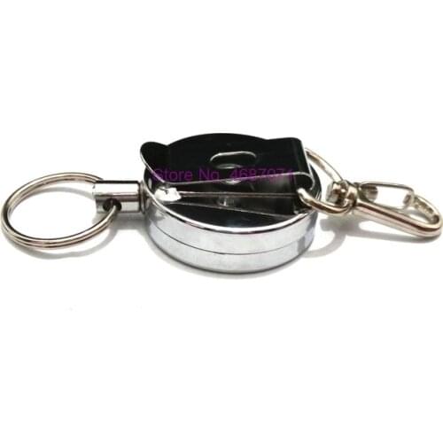 By DHL 500pcs Resilience Steel Wire Rope Elastic Keychain Sporty Retractable Alarm Key Ring Anti Lost Ski Pass ID Card