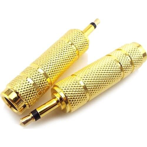 6.5 mm Socket Female to 3.5 mm Plug Male Mono Headphone Amplifier Audio Adapter Jack Microphone AUX Converter