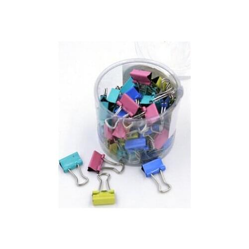 60 Pcs New Colorful Metal Binder Clips 15mm Notes Letter Paper Clip Office Supplies Bag Clips Color Random
