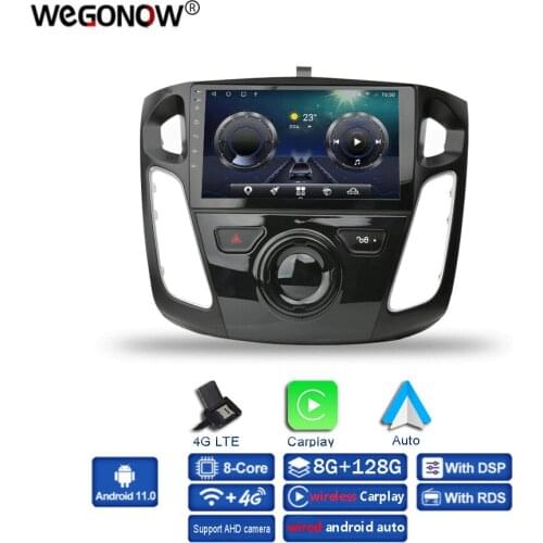 9" wireless Carplay DSP IPS Android 10.0 6GB+128GB Car DVD Player GPS WIFI Bluetooth 5.0 RDS Radio For Ford Focus 2011 2012-2018