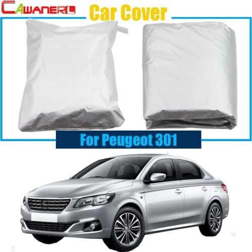 Cawanerl Car Cover Anti UV Snow Sun Rain Resistant Cover Protection Cover Sun Shade For Peugeot 301