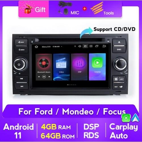 PX5 4G+64G DSP 2 din Android 11 Car GPS DVD PLAYER For Ford Mondeo S-max Focus C-MAX Galaxy Fiesta transit Fusion Connect kuga