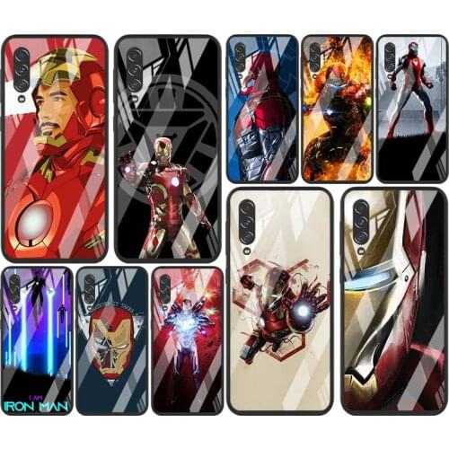 Marvel Iron Man For Samsung Note 20 10 9 8 Ultra Lite Plus 5G A70 A50 A40 A30 A20 A10 Tempered Glass Phone Case