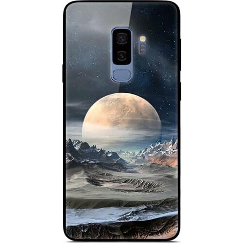 For Samsung Galaxy S9 Plus Phone Case Tempered Glass Case Back Cover Series 2