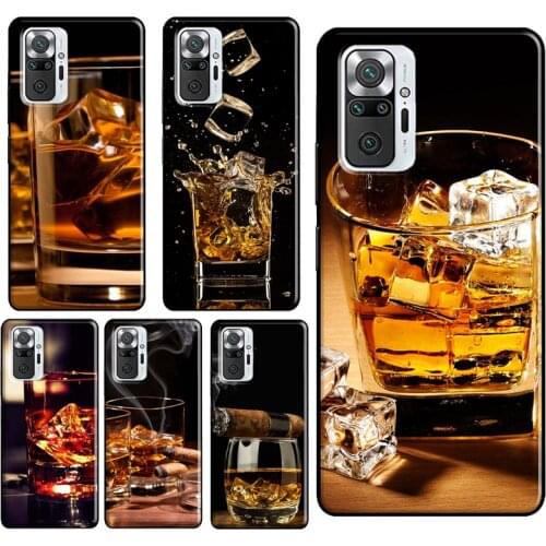 Cigar Whiskey Ice Drink Case For Xiaomi Redmi Note 10 Pro 7 8 9 Pro Note 9S 8T Cover For Redmi 9 9A 9C 9T 7A 8A