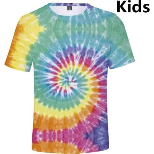 3 To 14 Years Kids T Shirt Tie Dye Flashbacks Clothing Boys Girls Trippy Tie-dye tshirt T Shirts Outerwear Children T-shirt