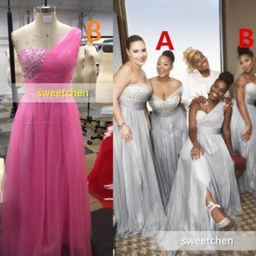 Long Bridesmaid Dresses 2019 Sequined Lace Tulle Guest Dresses Cheap Official Bridesmaid Dresses