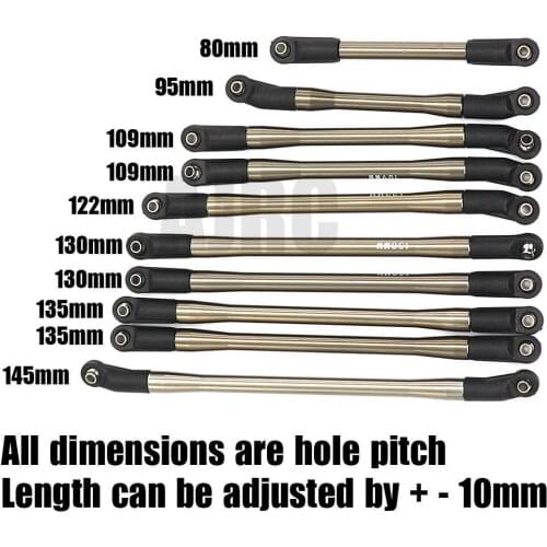 For axial Scx10 Il 90046/90047 313MM wheelbase 10pcs metal rod set remote control car upgrade accessories