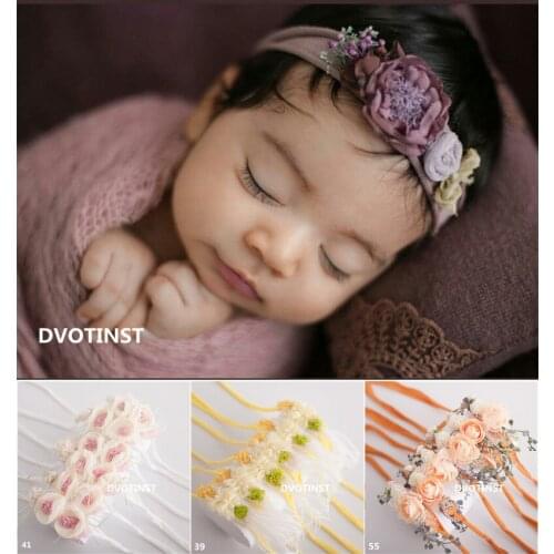 Dvotinst Newborn Baby Photography Props Cute Floral Headband Headwear Fotografia Decoration Headdress Studio Shoot Photo Props