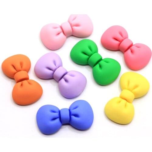 Kawaii Cartoon Kawaii Resin Bowknot Craft Cabochons Artificial Flat Back Resin Bow Tie Charms Crafts DIY Accessory