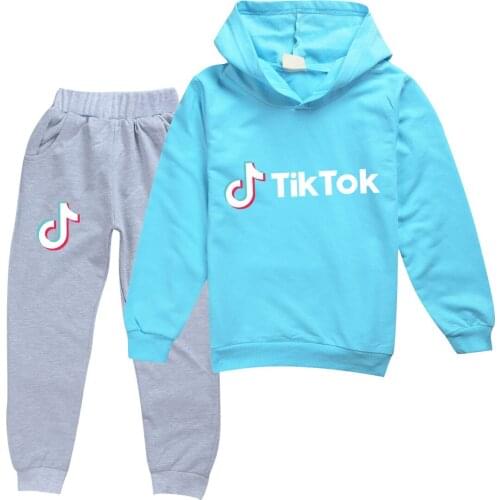 TIK TOK Tops+Pants 2Pcs Set Girl Boys 2-13Y Children Cartoon Anime Suit Autumn Spring Clothes Kids Baby Tracksuits