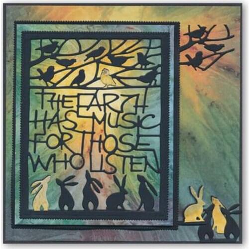 Earth Has Music Rabbit Frame Metal Cutting Dies Stencils For DIY Scrapbooking Decoration Embossing Supplier Paper Craft Die Cut